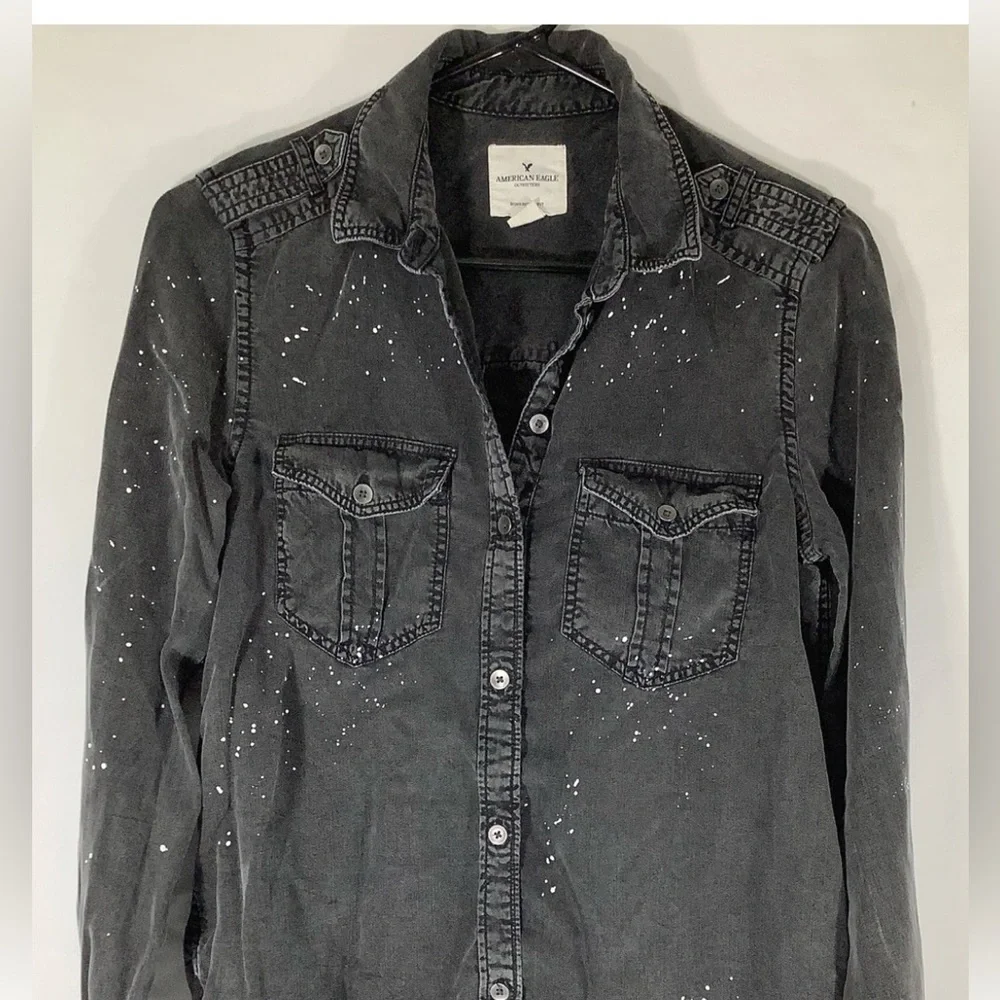 American Eagle Boyfriend Fit Paint
Splatter Button Down-EUC Sz XS-Oversized - Picture 7 of 7